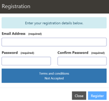 Online registration process
