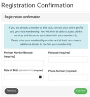Account Registration information