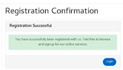 Online registration confirmation
